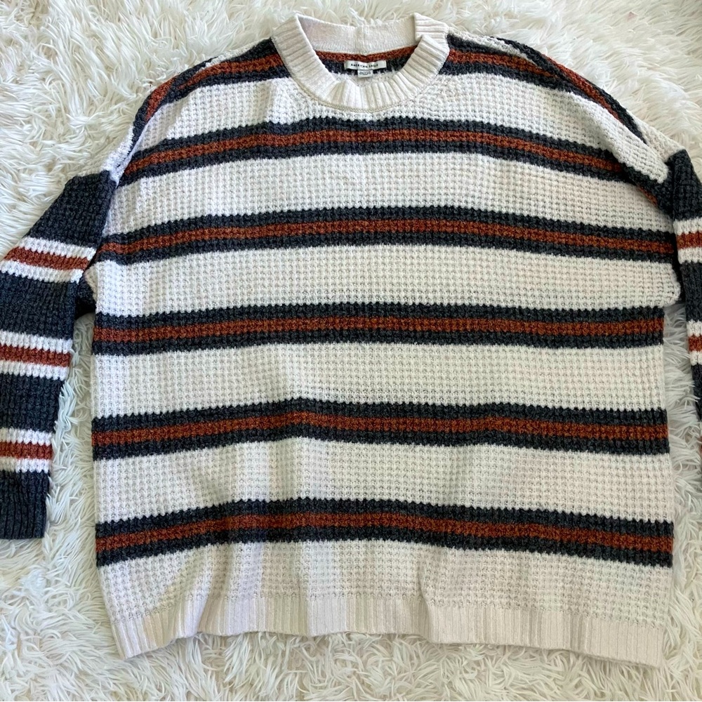 American Eagle Knit Sweater Striped Pattern Very Soft